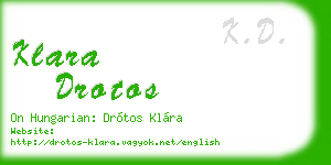 klara drotos business card