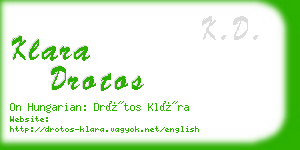 klara drotos business card